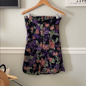 Strapless floral dress!